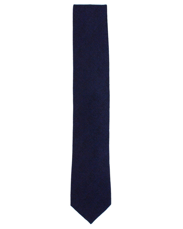 Navy Silk Linen Tie